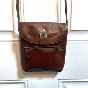 Barganza Vintage Leather Small Crossbody Bag Snap Closure Minimalist